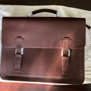 The Real Leather Company "The Heritage" Brown Leather Briefcase 2025 NWT
